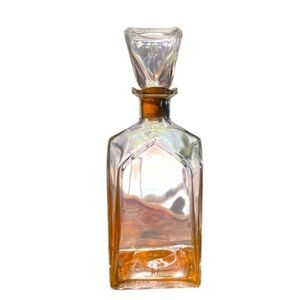 Vintage clear glass decanter liquor bottle bar display